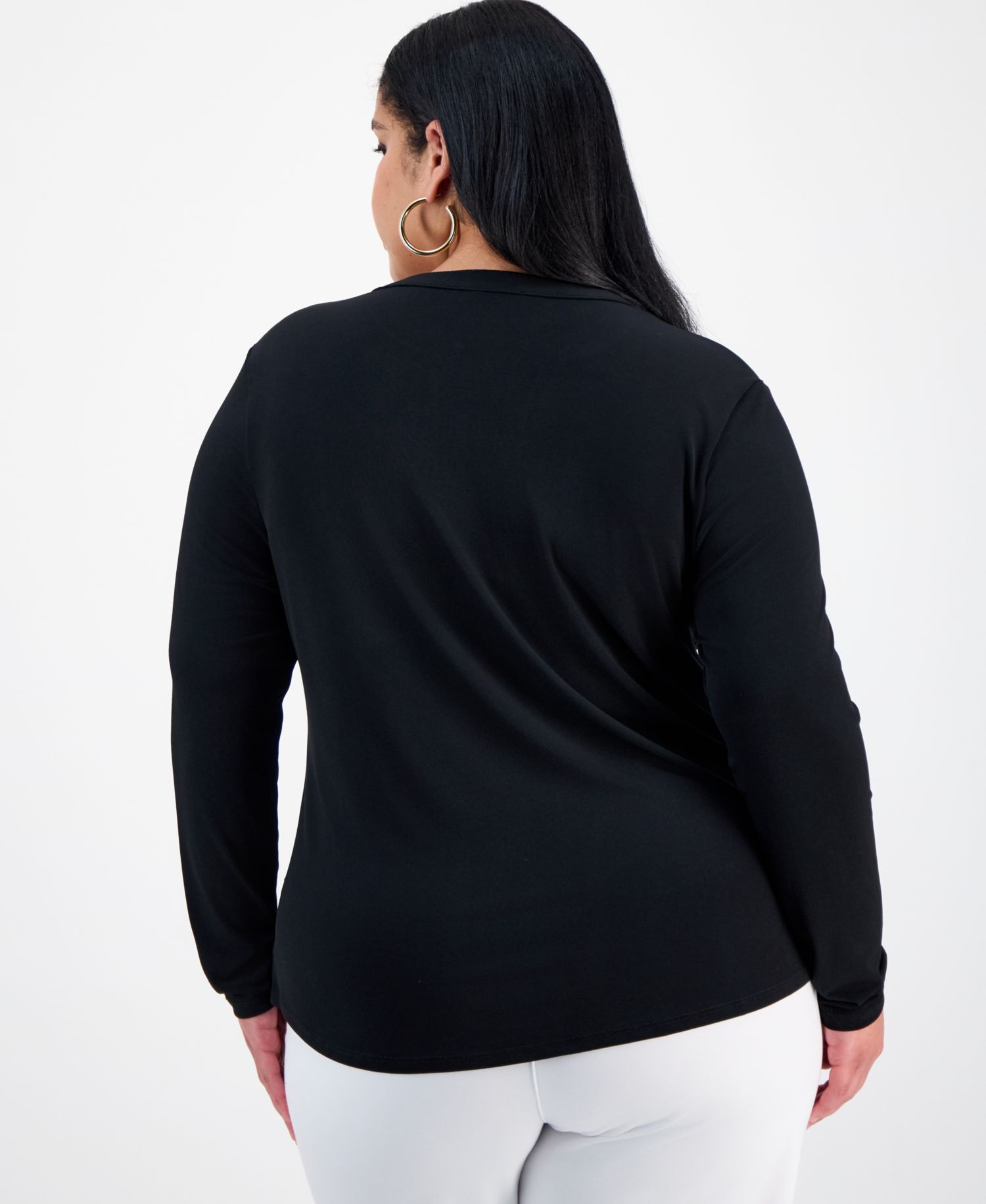Plus Size Zip-Pocket Top