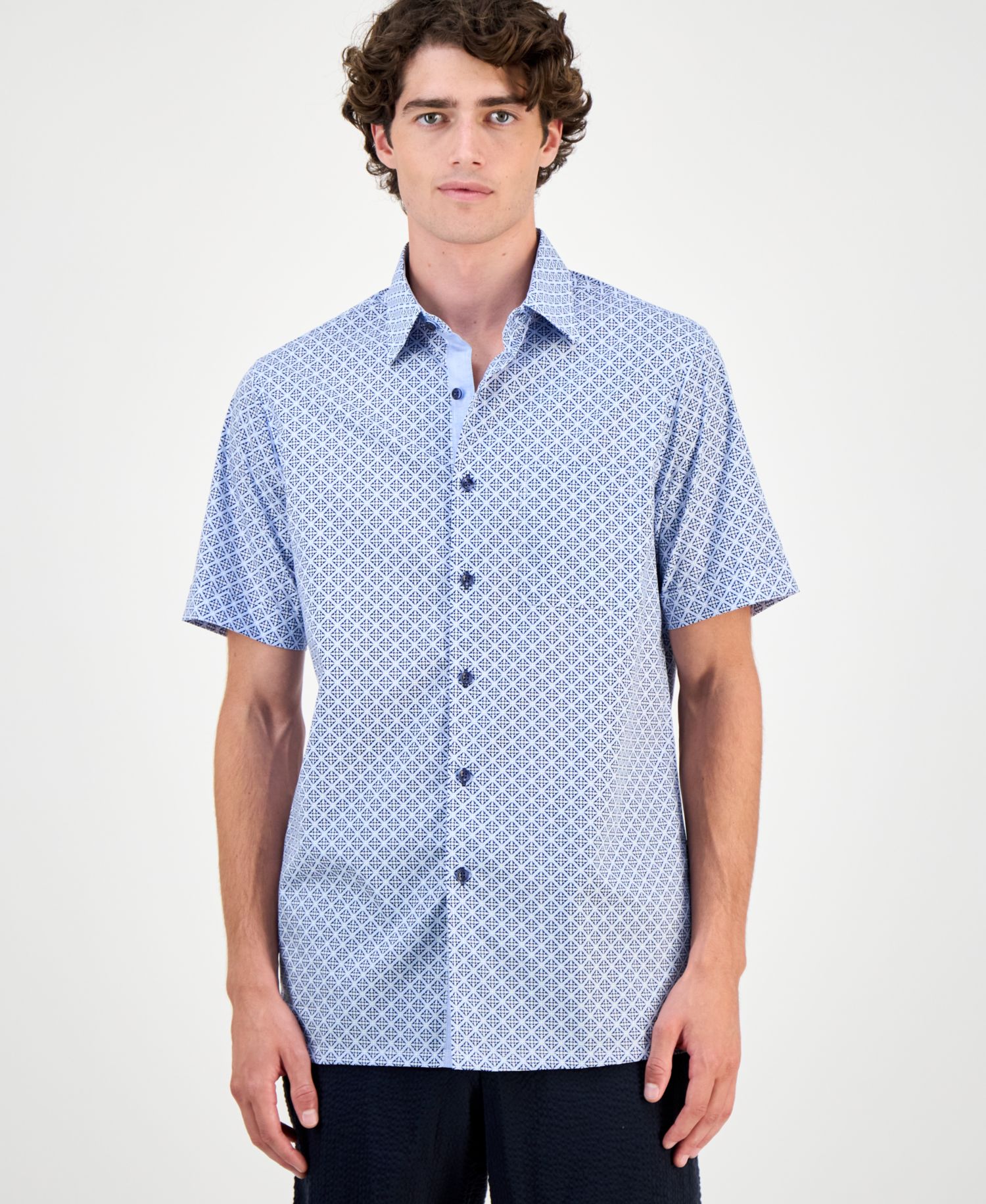Men's Regular-Fit Medallion-Print Shirt
