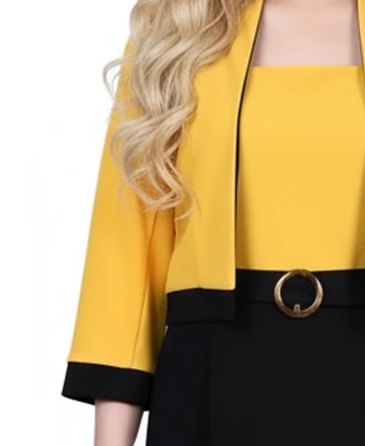 Ny Collection Petite 3/4 Sleeve 2 Piece Colorblocked Dress Set