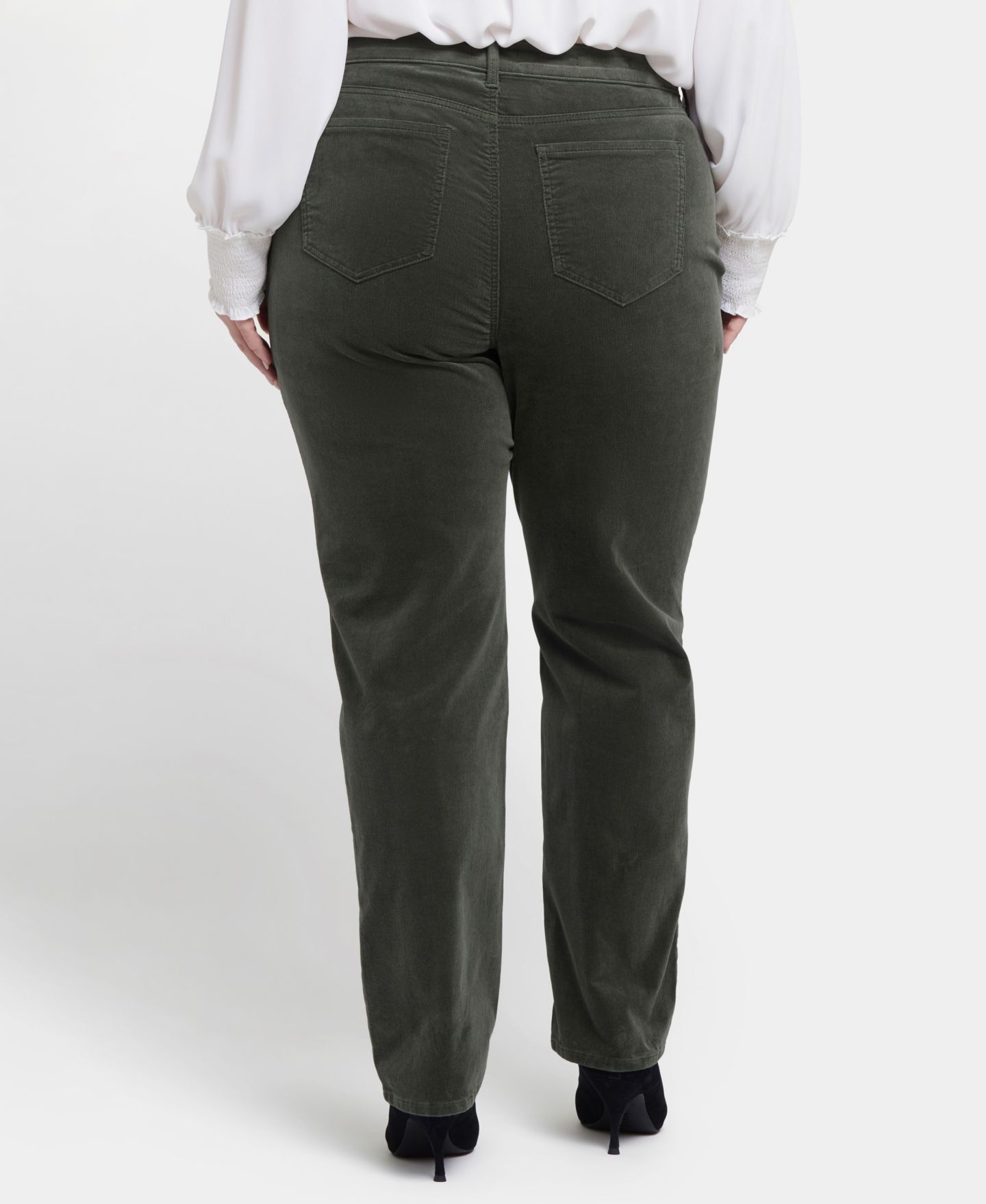 Женские брюки NYDJ Plus Size Marilyn Straight Corduroy, цвет: Vine Leaf — фото 4