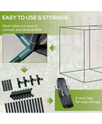 6 x 3ft Crop Cage, Double Doors Plant Protection Tent,