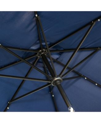 9' x 7' Solar Umbrella, Patio Umbrella with LED Lights,