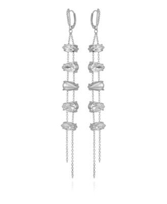 Crystal Stone Chain Drop Earrings