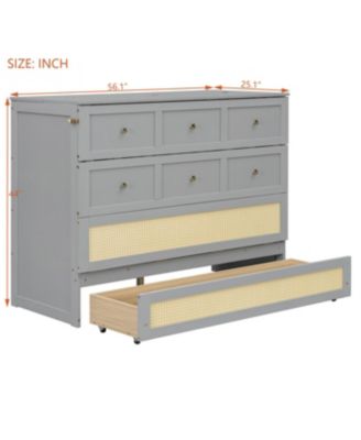 Streamdale Full Size Murphy Bed with Large Drawers