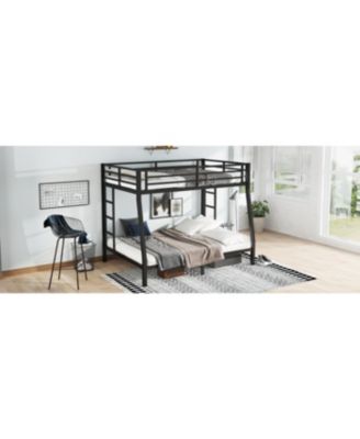 Metal Full XL over Queen Bunk Bed for Teens/Adults - Space-Saving, Noise Reduced