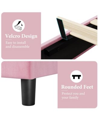 Queen Bed Frame with Upholstered Headboard, Heavy-Duty Platform Bed Frame with Strong Wood Slats, No Box Spring