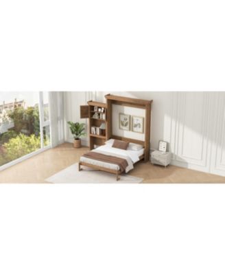 Queen Murphy Bed with Storage & Louvered Detail