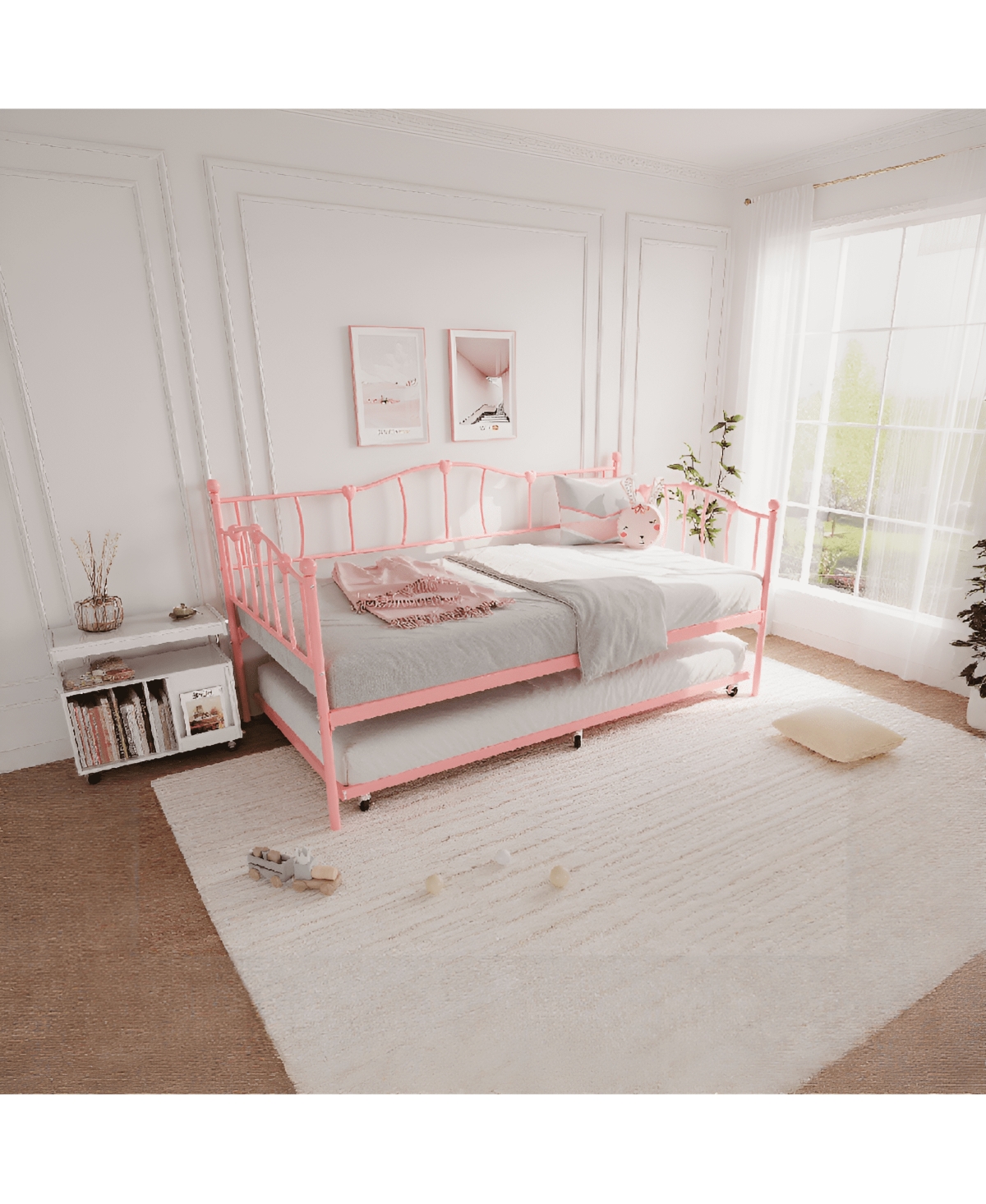 gaomon Easy Assembly Twin Size Metal Space-Saving for Living Room or Guest Room Daybed Frame