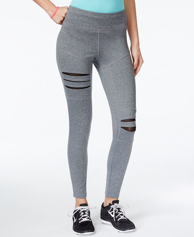 Jessica Simpson The Warm Up Juniors' Ripped MeshTrim Leggings