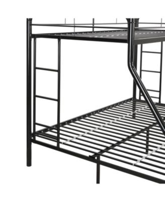 twin over full metal bunk bed with storage, no box spring needed, easy assembly, durable and space-saving.