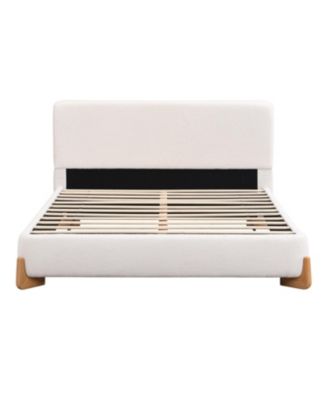 Elegant Boucle Upholstered Bed, A Luxurious and Comfortable Bedroom Centerpiece, Queen Size