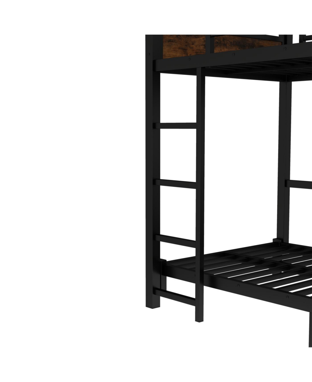 Streamdale Furniture Streamdale Twin Xl over Twin Xl Metal Bunk Bed/Loft Bed with Fence