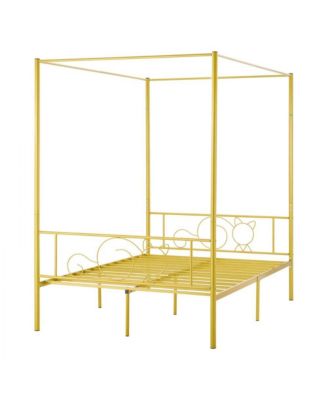 Canopy Bed with Metal Frame, Headboard, and Four Posters