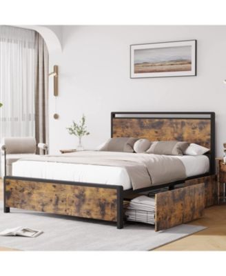 gaomon Full Bed Frame with 4 Storage Drawers and Headboard - Macy's