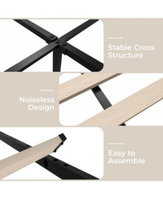 Easy Assembly King Size Upholstered Platform Bed Frame Space Saving, for Living Room, Guest Room