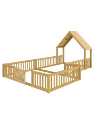 Full Size House Floor Bed with Door