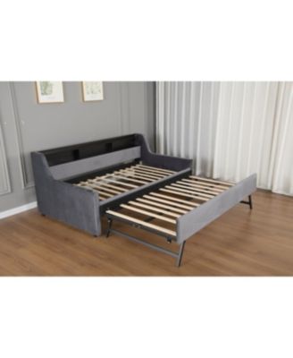 Streamdale Twin Size Upholstered Daybed with LED & Charging Station