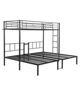 Streamdale Twin Over Twin Over Twin Triple Bunk Bed with Vertical Ladder and Safety Rail