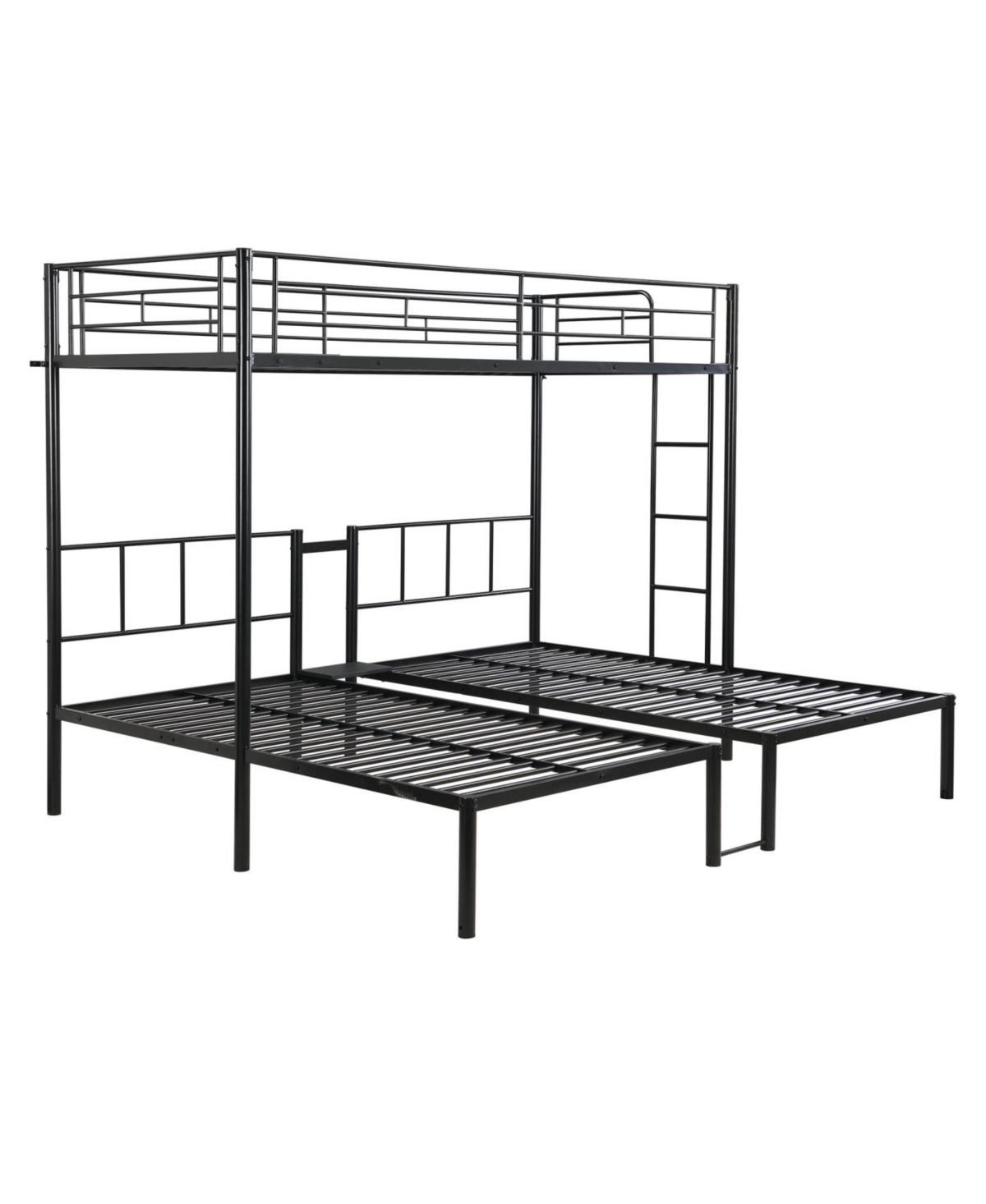 Streamdale Furniture Streamdale Twin Over Twin Over Twin Triple Bunk Bed with Vertical Ladder and Safety Rail