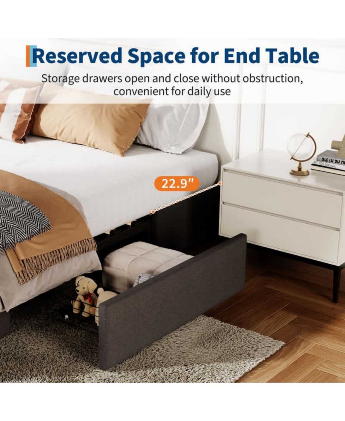 gaomon Queen Size Upholstered Platform Bed Frame