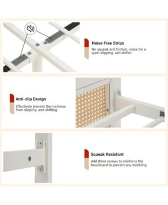 Easy Assembly Queen Size Bed Frame Space Saving, for Living Room, Guest Room