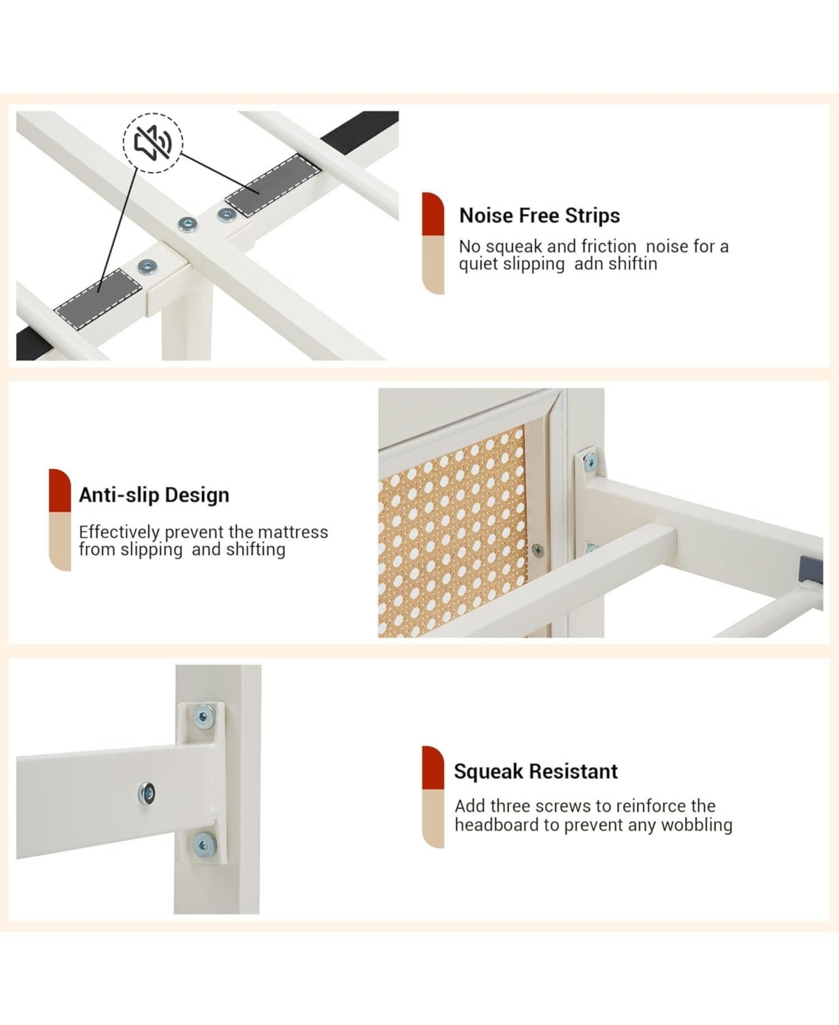 Gaomon Easy Assembly Queen Size Bed Frame Space Saving, for Living Room