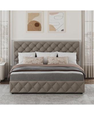 Easy Assembly Queen Bed Frame Space Saving, for Living Room, Guest Room