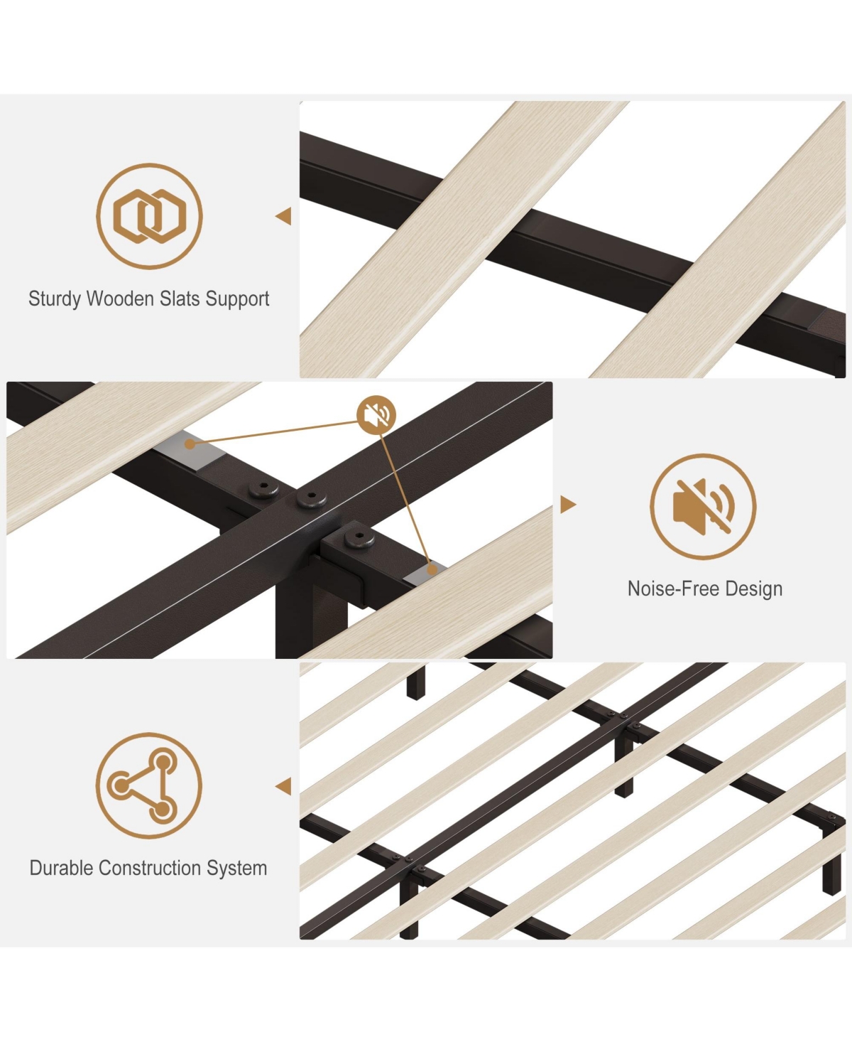 Gaomon Full Size Upholstered Platform Bed Frame with Button-Tufted Headboard, Easy Assembly and Space-Saving Design