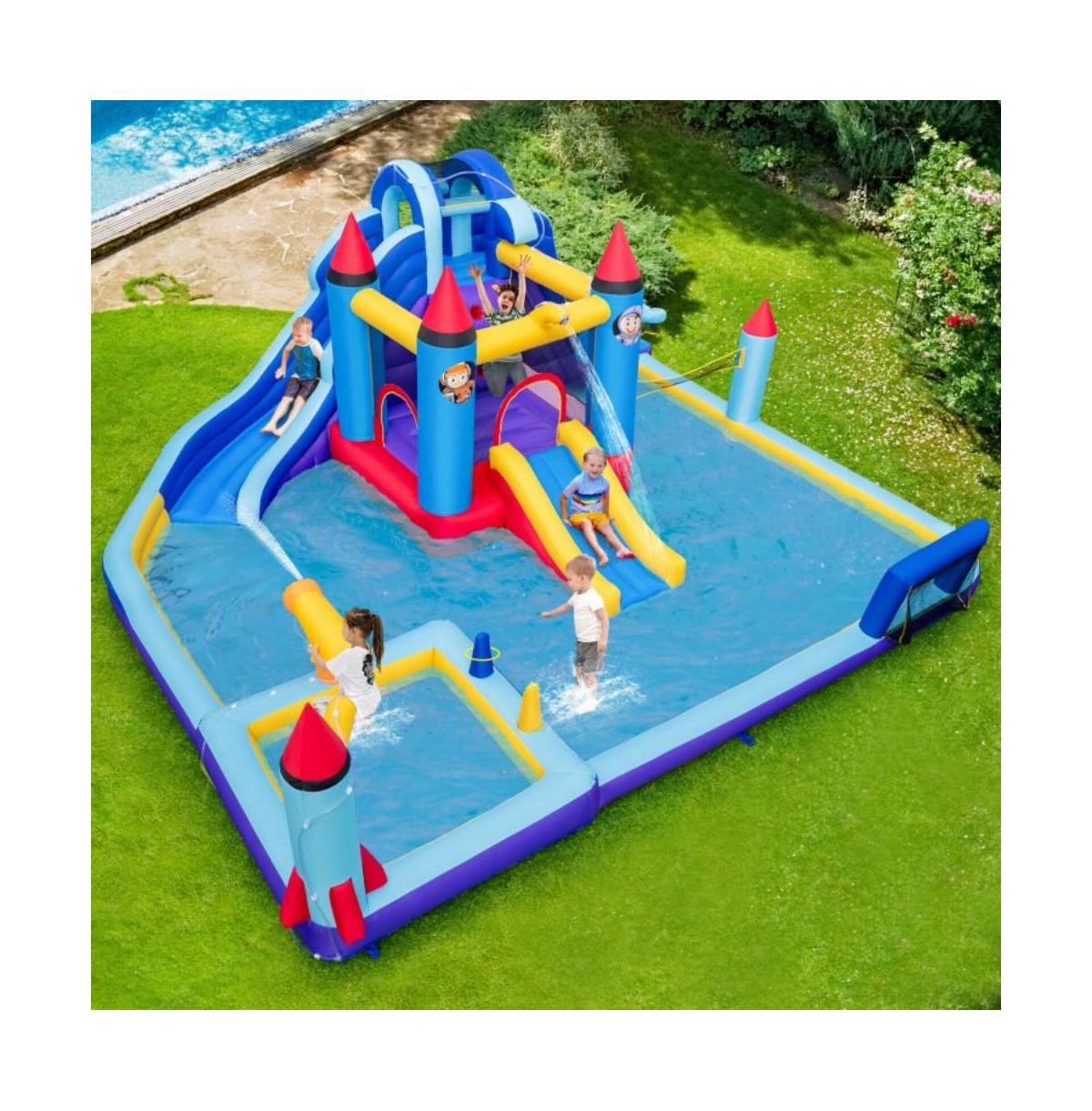 Hongge Rocket Inflatable Water Slide Park with 950W Blower