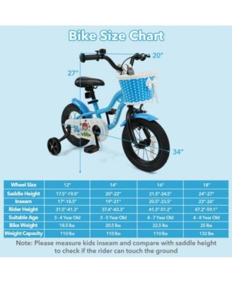 12 Inch Kids Bike with Training Wheels and Basket