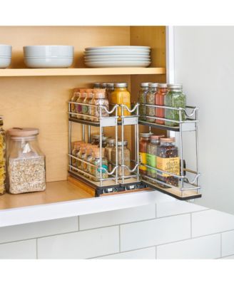 9" Pullout Organizer for Cabinets, 2 Tier Upright Shelf, 5WU2-3N1-1