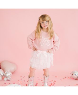 Toddler Girls Coquette Bow Knit Sweater