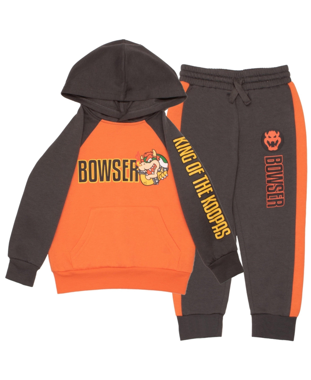 Mario Boys Bowser Long Sleeve Pullover Hoddie and Jogger Pants Set