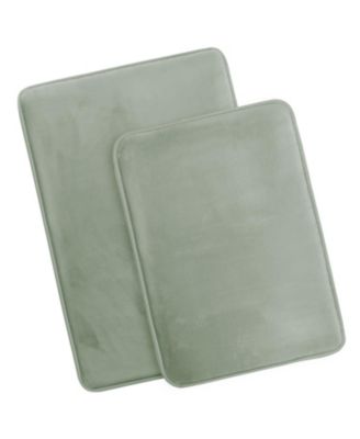 2 Piece Ultra Soft Non-Slip Plush Memory Foam Bath Rug Set - Small & Large