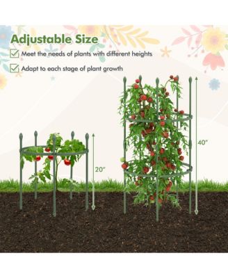 3-Pack Garden Tomato Trellis 40'' Plant Support Cage w/ Adjustable Size for Plants