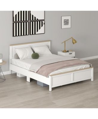 Twin Size Bed Frame with Headboard Modern Platform Bed Frame