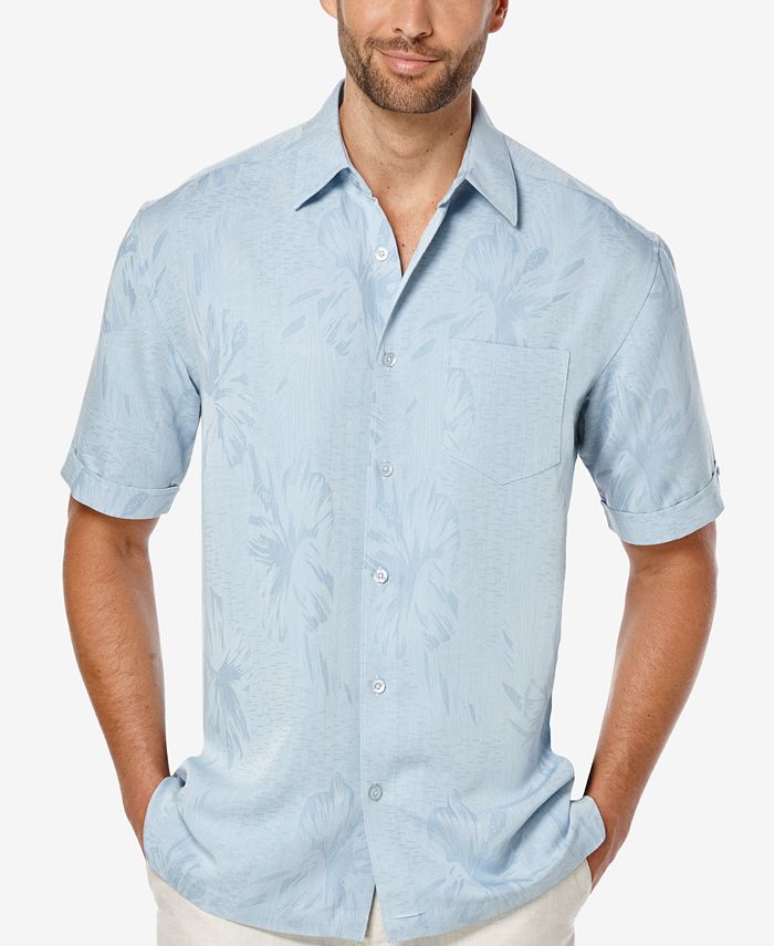 Cubavera Floral Jacquard Short-Sleeve Shirt - Macy's