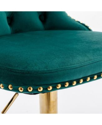 Adjustable Swivel Velvet Bar Stools Set of 2