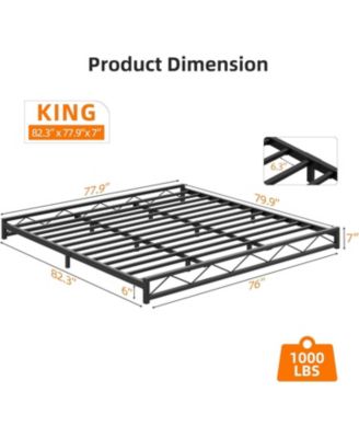 6-Inch Metal Platform Bed Frame,Steel Slat Support,Heavy Duty Noise-Free Platform,No Box Spring Required,Easy Assembly