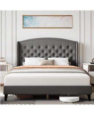 King Size Metal Bed Frame with Headboard and Footboard, Sturdy Structure and Underbed Storage