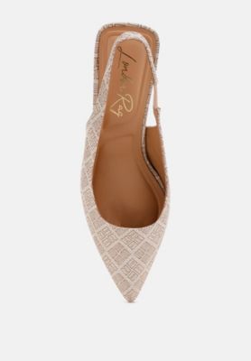 Womens Faina Pointed Toe Kitten Heel Pumps