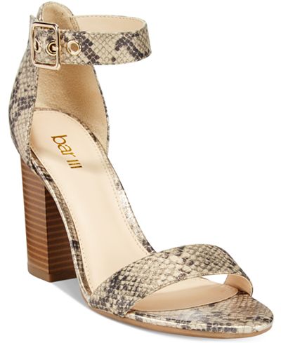 Bar III Mikayla Block Heel Sandals, Only at Macy's - Sandals - Shoes ...