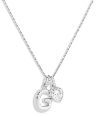 Sterling Silver Initial Charm Necklace in Holiday Ornament, Macy's Exclusive