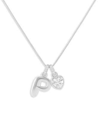 Sterling Silver Initial Charm Necklace in Holiday Ornament, Macy's Exclusive