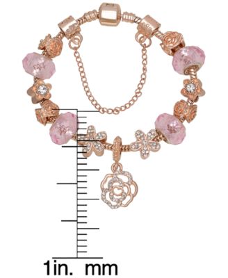 Floral Crystal Stone Charm Bracelet