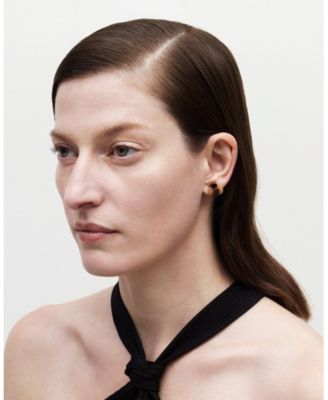 Mini Sculpture Studs in Blonde Tortoise