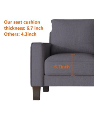 Modern Living Room Furniture Sofa In Dark Fabric