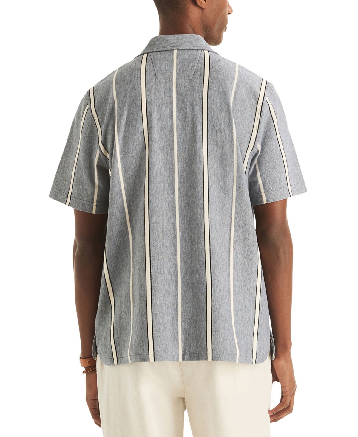 Nautica Men's Striped Spread Collar Shirt