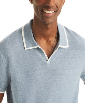Men's Textured Short-Sleeve Polo Shirt