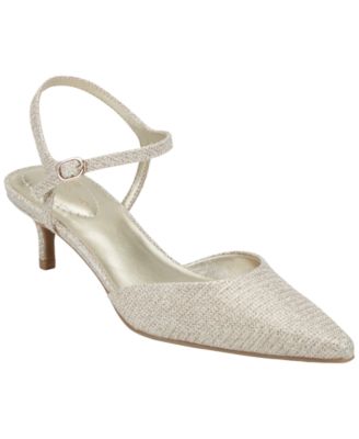 Women's Rose Ankle Strap Kitten Heel Pumps